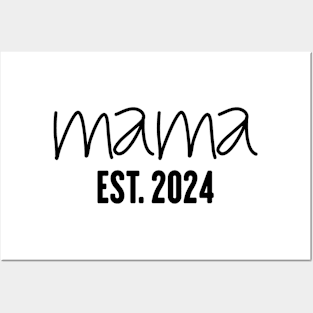 Mama Est 2024 shirt, Promoted to Mommy Mother's Day 2024 Posters and Art